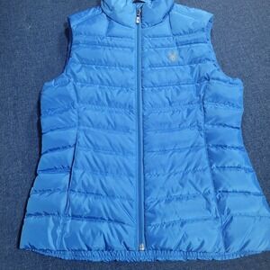 Spyder Womens Blue Down Puffer Vest Lightweight Full Zip Insulated  Size Small